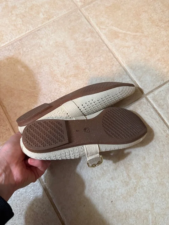 Rothy's The Max Buckle Mary Jane - Off White Mesh Size 8 - Picture 4 of 6